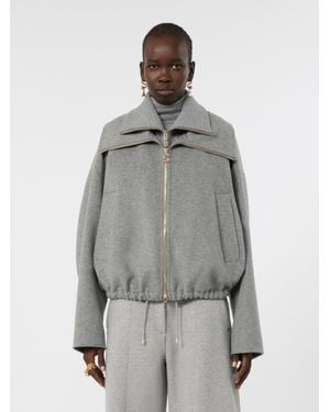 Sportmax Virgil Wool Mini Outerwear Jacket - Gray