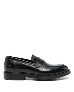 Doucal's Leather Loafer With Ultralight Rubber Sole - Black