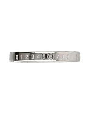 MM6 by Maison Margiela Numeric Logo Brass Band Ring - White