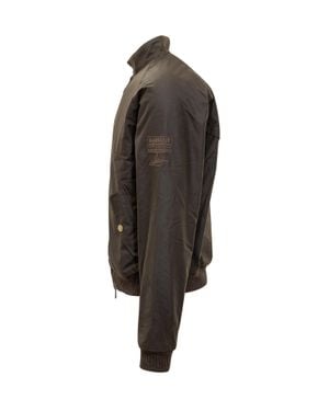 Barbour Cotton Waxed Bomber Jacket - Black