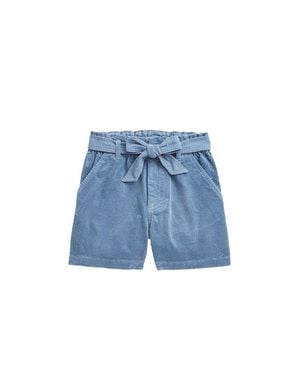 Polo Ralph Lauren Shorts Paperbag Flat Front Cotton - Blue