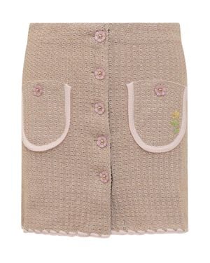 Cormio Glitter Mini Skirt - Natural