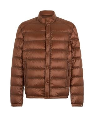Moncler Quilted Short Puffer Jacket With High Collar - Brown