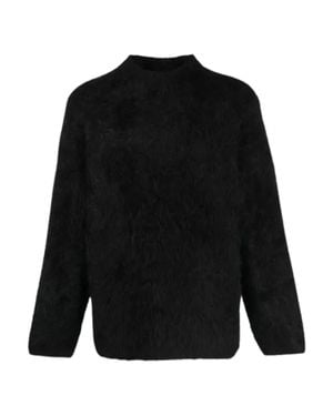 Séfr Brushed Texture Long Sleeve Sweater - Black
