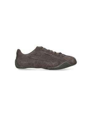 PUMA Leather Sneakers With Rubber Outsole - Brown