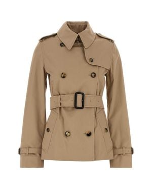 Burberry Gabardine Lakefield Trench Jacket - Natural