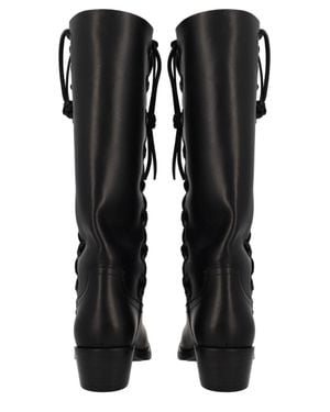 Paris Texas Roxanne Leather Knee-High Boots - Black