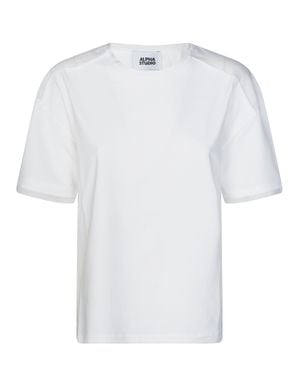 Alpha Studio Boxy Insert T-Shirt For - White