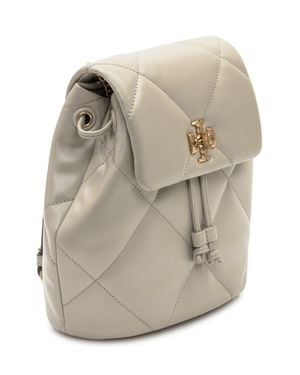 Tory Burch Quilted Mini Backpack With Intricate Details - Natural