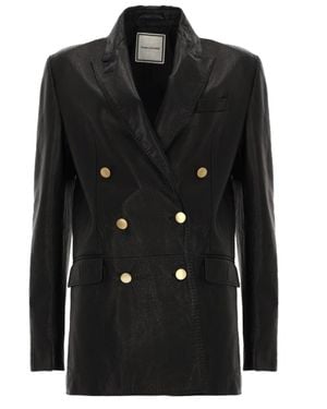 Tagliatore Solid Notched Lapel Blazer - Black