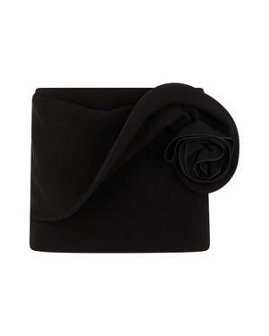 Magda Butrym Low Waist Mini Skirt With Floral Application - Black