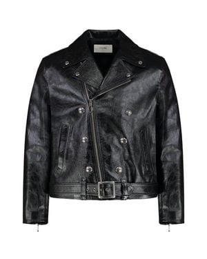 Celine Leather Biker Jacket - Black