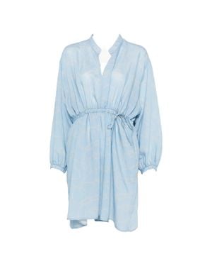 Woolrich Fluid Dress With Print - Blue