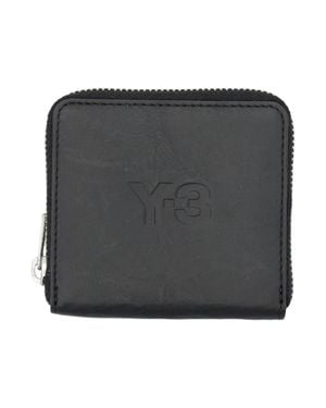 Y-3 All-Around Zip Crinkle Leather Wallet - Black