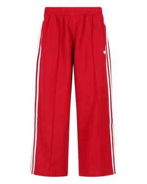 adidas Cotton-Blend Pants With Recycled Polyester - Red