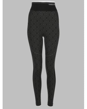 CASABLANCA Monogram High-Waisted Leggings - Gray