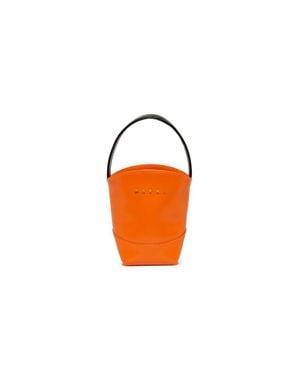 Marni Kids Flower Basket Top Handle Shoulder Bag - Orange