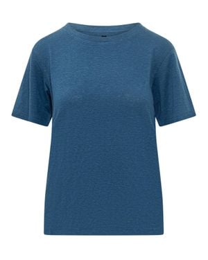 Weekend by Maxmara Linen Blend Crewneck T-Shirt - Blue