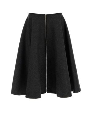 Prada Charcoal Wool Skirt - Black