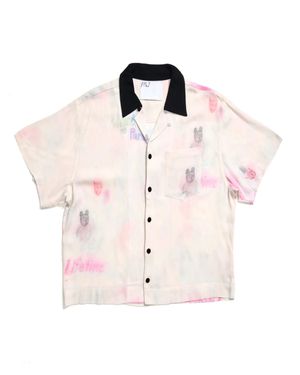 PALY Boxy Pastel Print Casual Shirt - Pink