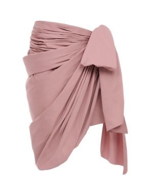 Chloé Fluid Draped Mini Skirt With Hip Bow - Pink