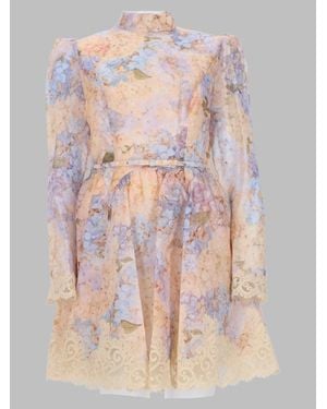 Zimmermann Valiant Paneled Mini Dress - Pink