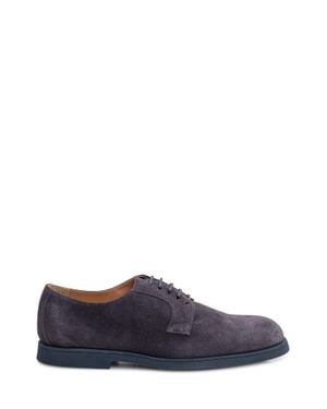 Doucal's Lace-Up Suede Shoes - Blue