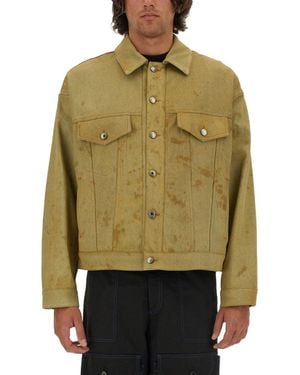MSGM Denim Jacket Dyed - Green
