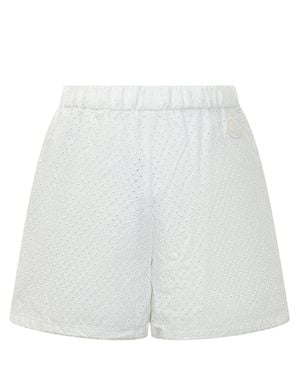 Moncler Textured Mini Shorts With Drawstring - White