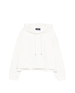 Sportmax Drawstring Hooded Sweater With Side Slits - White
