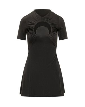 Marine Serre Moon Hole Mini Dress - Black