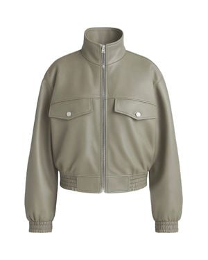 Frankie Shop Nolita Faux Leather Bomber Jacket - Green
