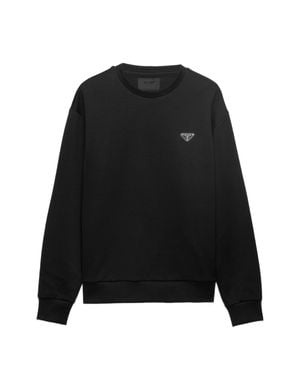 Prada Cotton Nylon Crewneck Sweatshirt - Black