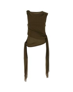 Ganni Sleek Polyester Top - Green