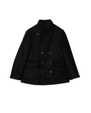Fay Double Breasted Coat - Black