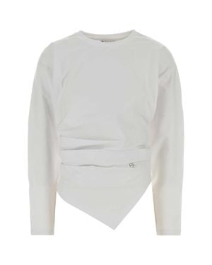 Ganni Stretch Cotton T-Shirt - White