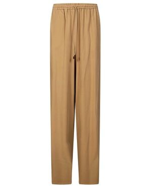 Max Mara Inspired Silk Drawstring Pants For - Natural