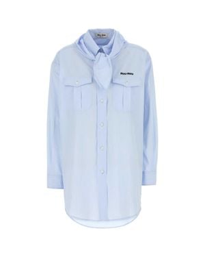 Miu Miu Regular Stripes Shirt - Blue