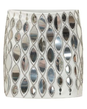 Des Phemmes Mini Skirt With Stunning Embellishments - Gray