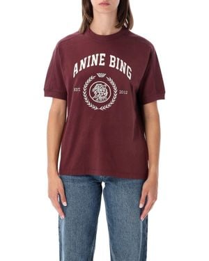Anine Bing 100% Cotton T-Shirt - Red