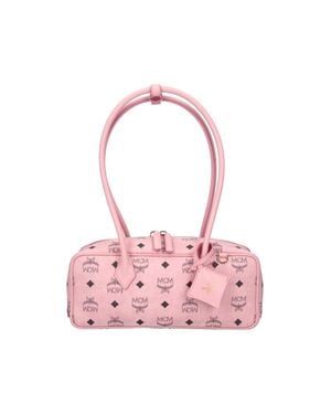 MCM Monogram Mini Shoulder Bag - Pink