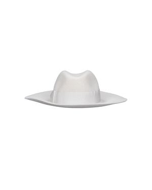Borsalino Wide Brim Fedora Hat - White