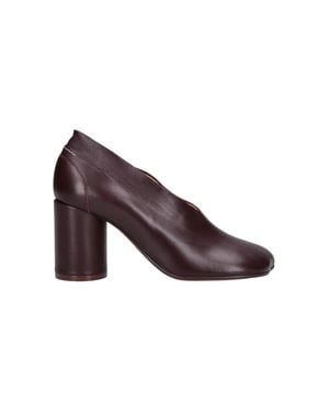 MM6 by Maison Margiela Ovine Leather Heeled Booties With Rubber Contrast Sole - Purple