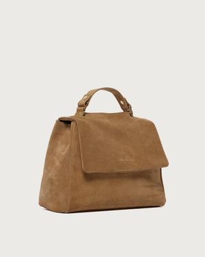Orciani Logo Flap Tote - Natural