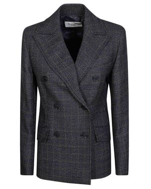 Weekend by Maxmara Double-Breasted Wool Blazer - Blue