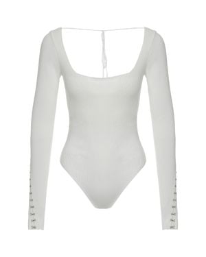 Anna October Long Sleeve Knitted Body - White