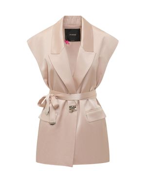 Pinko Tailored Jacket With Belt - Pink