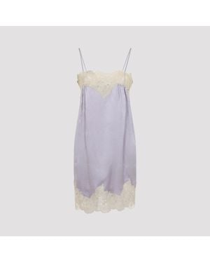 Chloé Silk Lace Trim Slip Dress - Purple