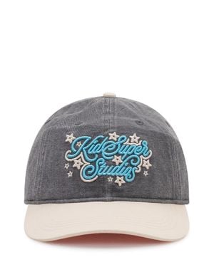 Kidsuper Mini Hat With Front Embroidery And Stars - Blue