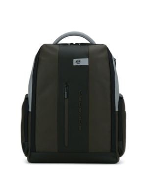 Piquadro Vegan Leather Laptop Backpack For 15.6-Inch - Black